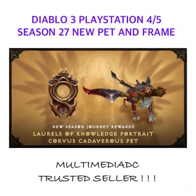 DIABLO 3 PLAYSTATION 4/5 - SEASON 27 NEW PET AND PORTRAIT FRAME