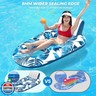 JCLEAL Pool Floats Lounger, Inflatable Pool Floaties Rafts Adult Extra Large Recliner Tanning Lounge Chair Water Floaty with Backrest Footrest Cup Holder for Swimming Pool Beach Lake and Vacation