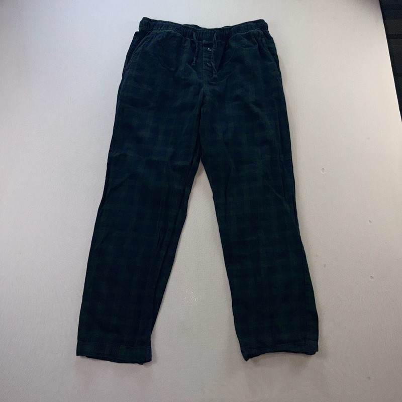 Banana Republic Men  Green and Navy Plaid Cotton Lounge Pajama Pants Meduim