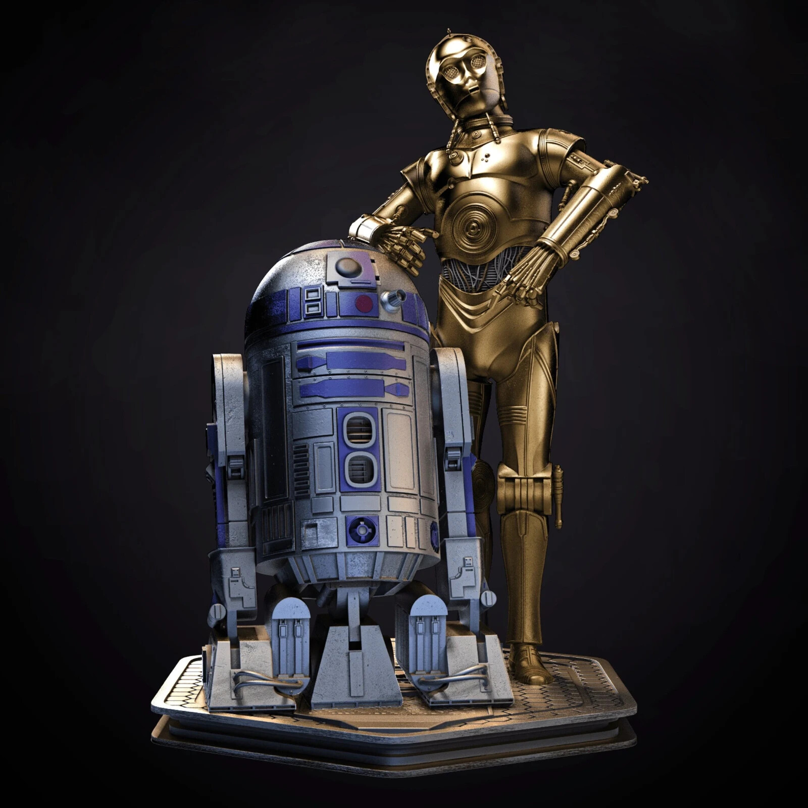 r2d2 c3poさん専用 R2D2 & C3PO Resin Sculpture Statue Model Kit Star Wars Unpainted