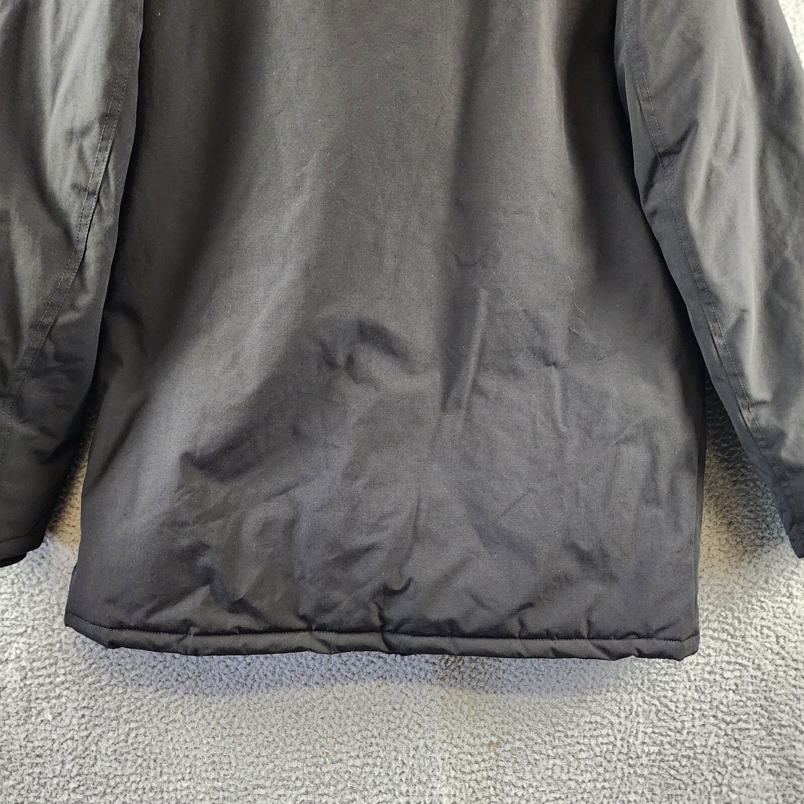Club Room Parka with a Faux Fur-Hood Jacket Men's M Black Long Sleeve Zip/Snap - Picture 14 of 17