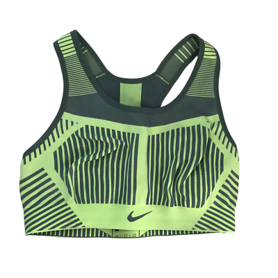 NIKE Fenom Sports Bra Athletic Size Women's Medium. Light Green Gray  Racerback