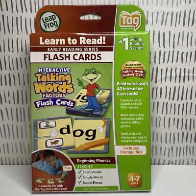 New LeapFrog LeapReader Learn to Read TALKING WORDS FACTORY 40 FLASH CARDS