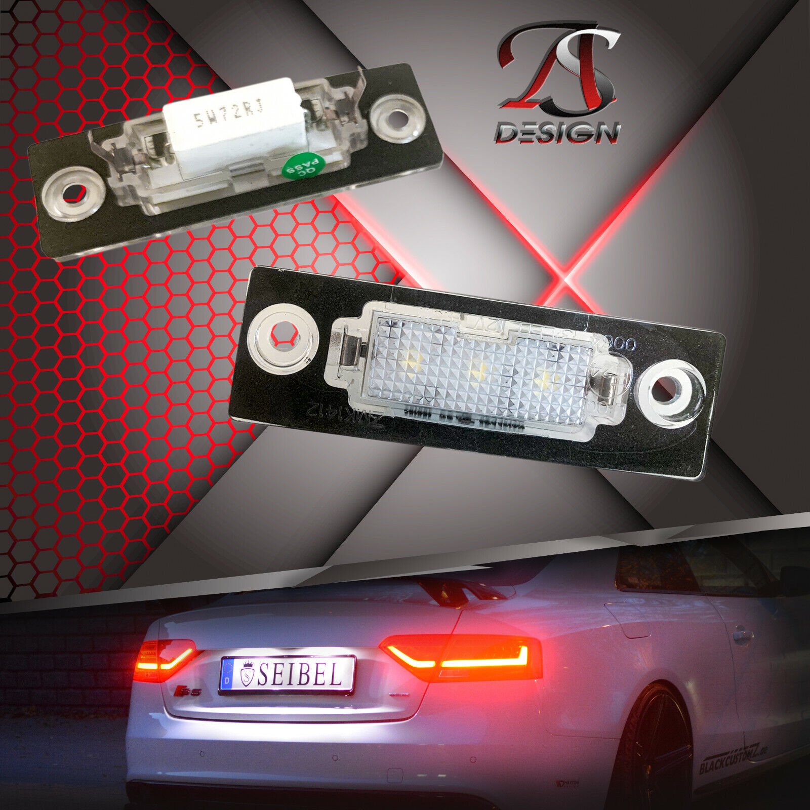 2 x Premium LED Kennzeichenbeleuchtung Kennzeichenleuchten VW Caddy 3 Weiss