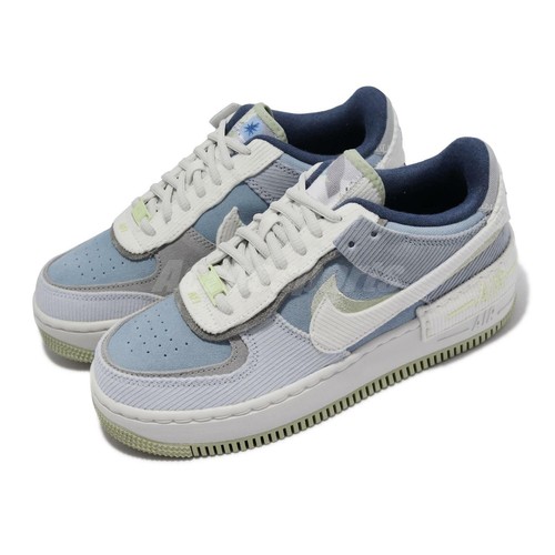 

Женская повседневная обувь Nike Wmns AF1 Shadow Boarder Blue White Corduroy DQ5075-411, Синий, Wmns Af1 Shadow