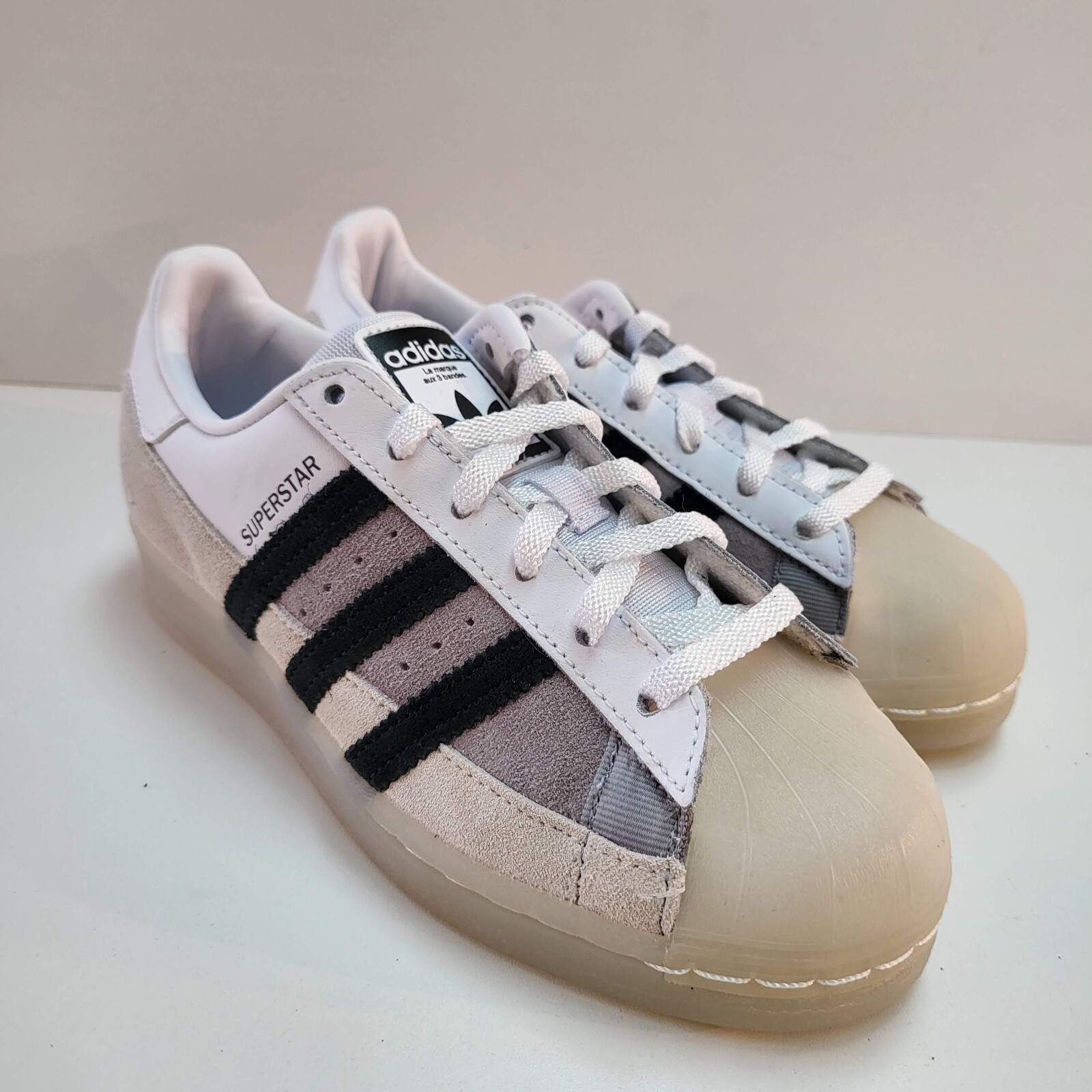 adidas SUPERSTAR 男女兼用24.5cm Adidas Superstar White Light Charcoal Men's/Youth 4