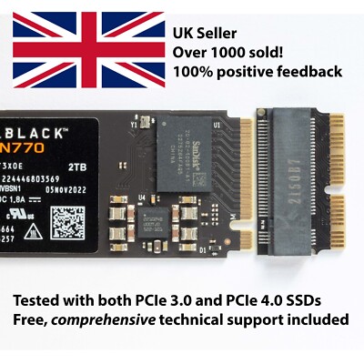 M.2 NVMe SSD adapter for Apple MacBook Air/Pro, iMac, Retina iMac 4K/5K, Mac Pro