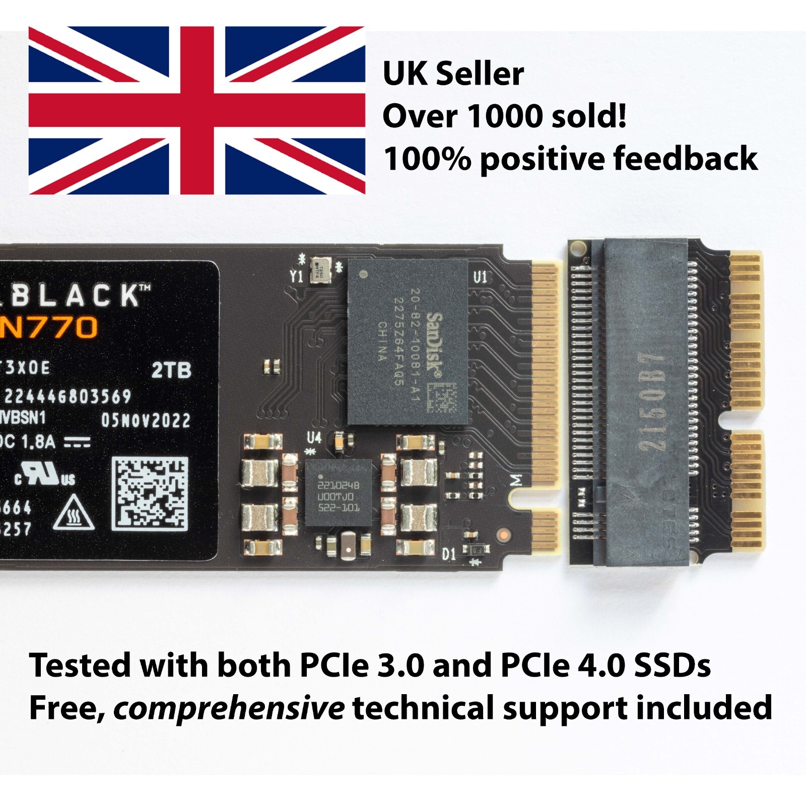 M.2 NVMe SSD adapter for Apple MacBook Air/Pro, iMac, Retina M.2 NVMe SSD adapter for Apple MacBook Air/Pro, iMac, Retina