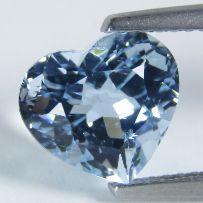 2.90Ct Genuine Unheated Earth Mine Aquamarine Lovely Heart Shape Brazil Gemstone