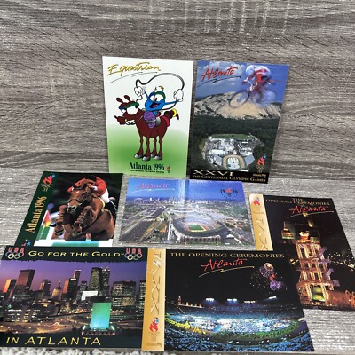 Lot of 7 Atlanta 1996 Centennial Olympic Games Postcards Vintage Izzy 90s New