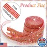 FULZTEY Glitter Crystal Rhinestone Ribbon,4 Rows Jelly Rhinestone Crystal Trim Sticker,Red AB Self Adhesive Rhinestone Strip for DIY Crafts,0.8 CM Wide Diamond Ribbon for Car Wedding Party Decoration