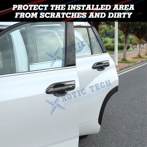 Carbon Fiber Look Door Handle & Door Handle Bowl Cover Set For Toyota Highlander