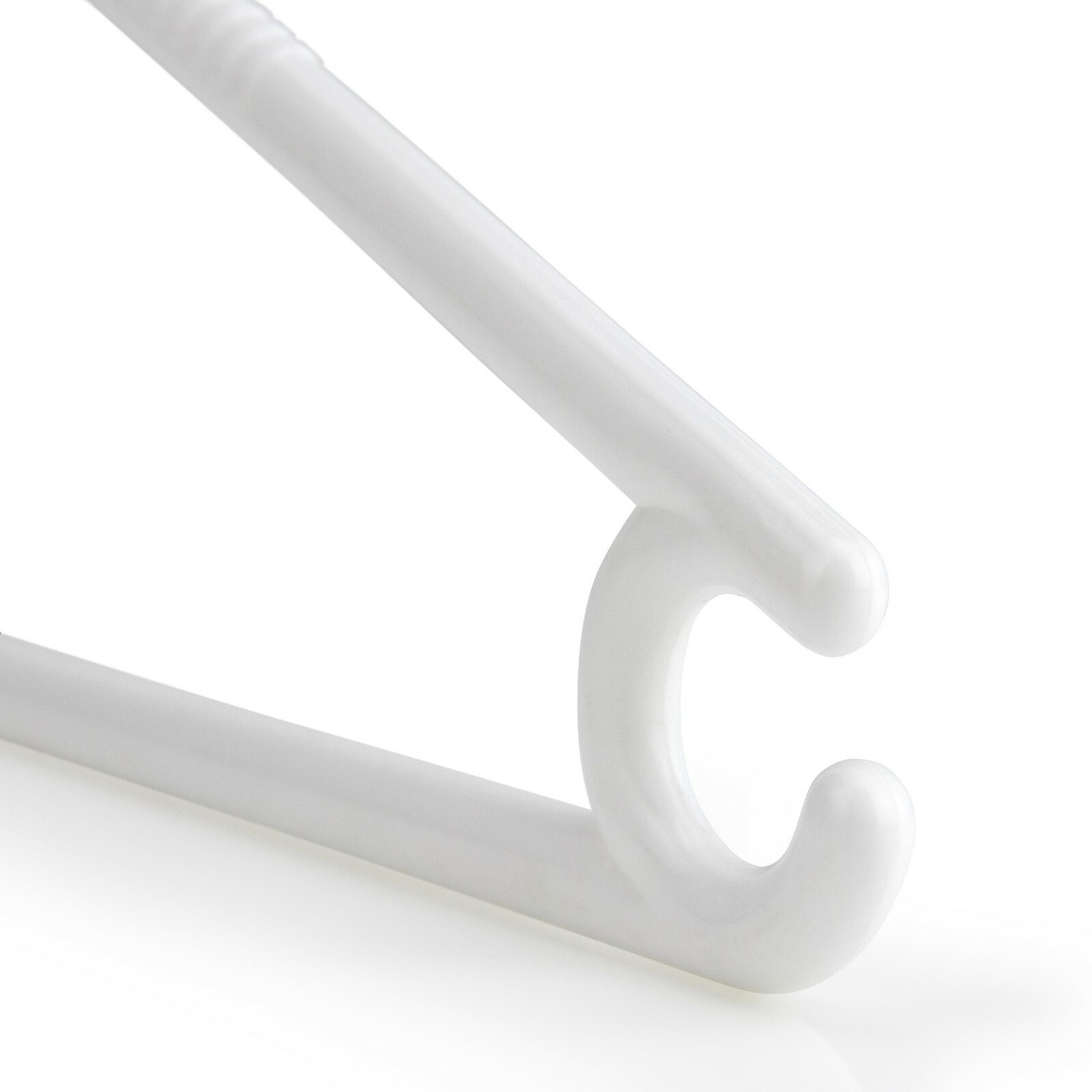 Hangerworld 40cm White Plastic Coat Clothes Suit Hanger Trouser Bar