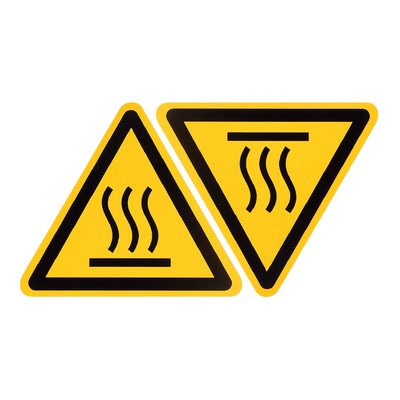 Triangle High Surface Temperature Warning Sign Self Adhesive w symbol 50mm 10Pcs