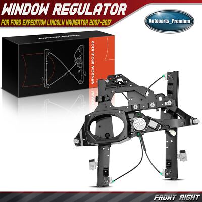 Window Regulator w/ Motor 2-Pin for Ford Expedition Navigator 07-17 Front Right