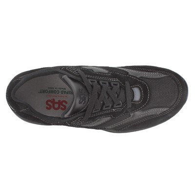 Pre-owned Sas Men's , Journey Mesh Walking Shoe Journeymesh Blk Black Leather Mesh