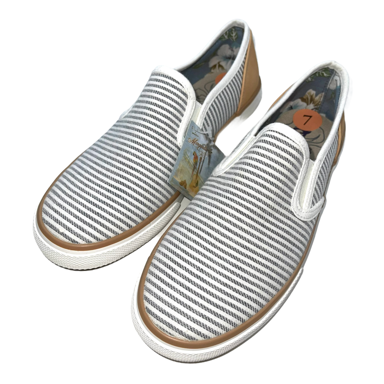 Margaritaville Women Shoes Blue Striped Coastal Slip On Loafers Sneakers Flats eBay