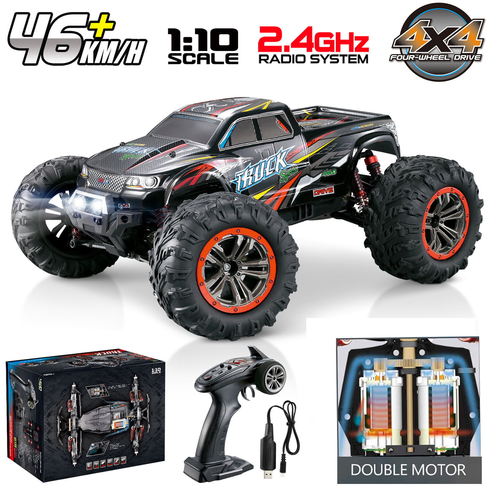 S High Speed Off Road 4wd Monster Truck Spring Suspension Rtr