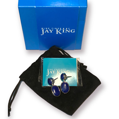 DTR Mine Finds by Jay King Lapis/Turquoise Sterling Reversible Earrings
