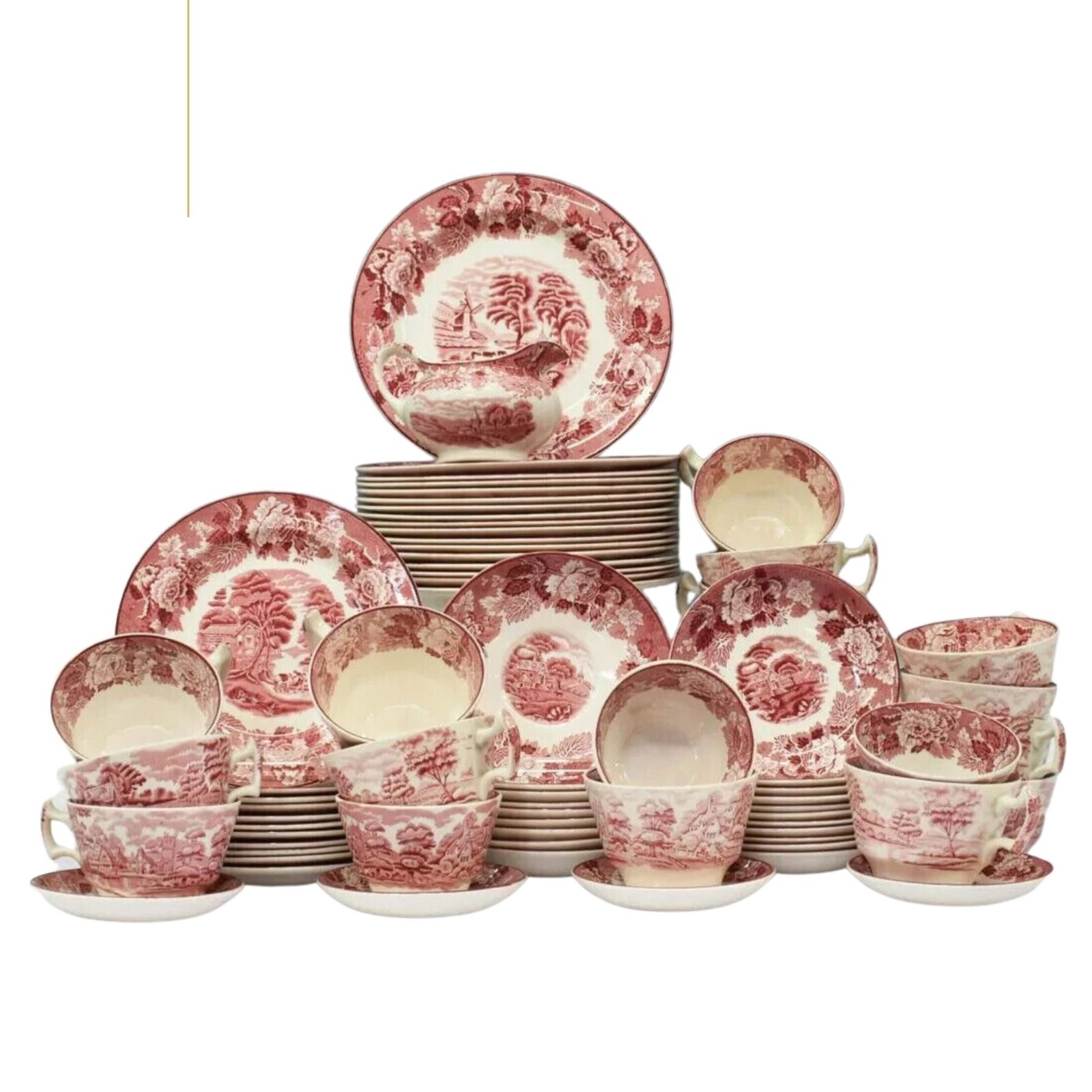 China Set, Dishes, Wood & Sons, English Scenery, 71 Pieces