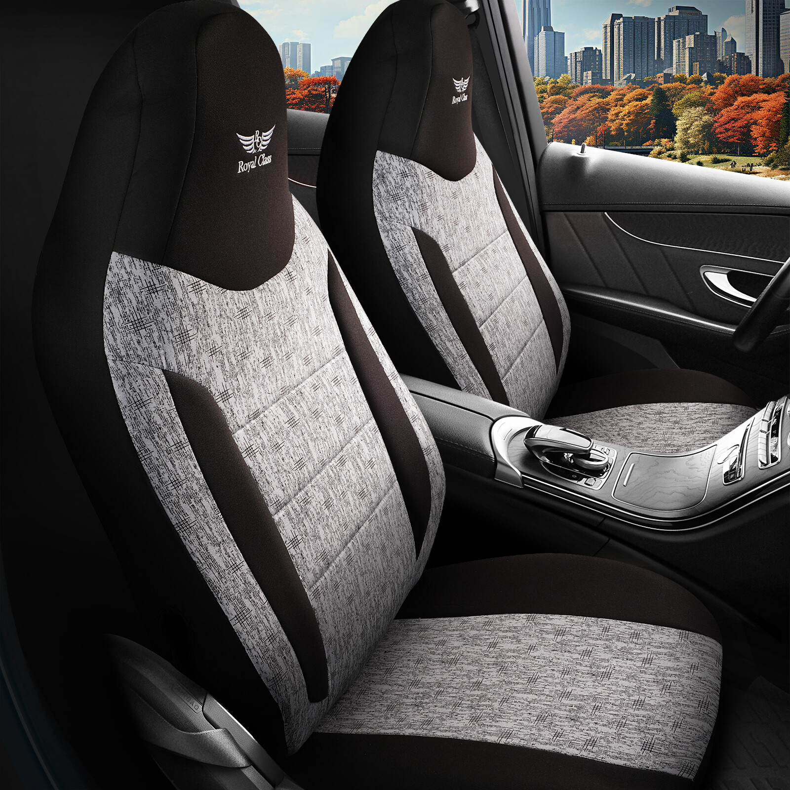 Autositzbezüge Schonbezüge passend für Nissan X-Taril Grau Schwarz