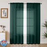 Gwine Hunter Green Sheer Curtains 84 Inches Long 2 Panels Set for Living Room, Rod Pocket Voile Lightweight Bedroom Curtains, Light Filtering Solid Window Sheer Panels, Each 42