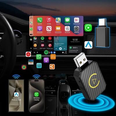Android Auto Wireless Adapter & Carplay Wireless Adapter 2-in-1 Wireless Carplay