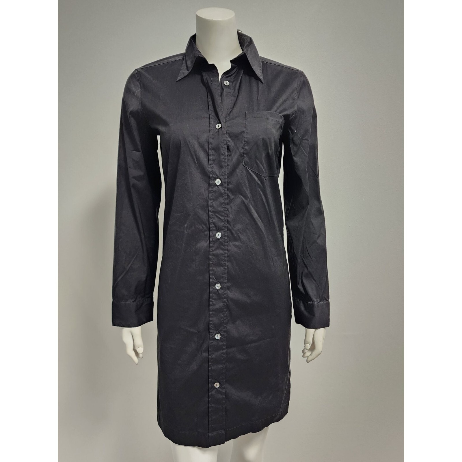 MaxMara Weekend lycra black button up long sleeve shirt