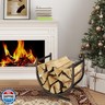 DOEWORKS Indoor Firewood Rack Decorative Wood Holder Fireside Log Rack