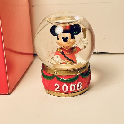 Disney 2008 Mickey Mouse Mini Snow Globe 2-1/2'' Joy of Giving Christmas Holidays