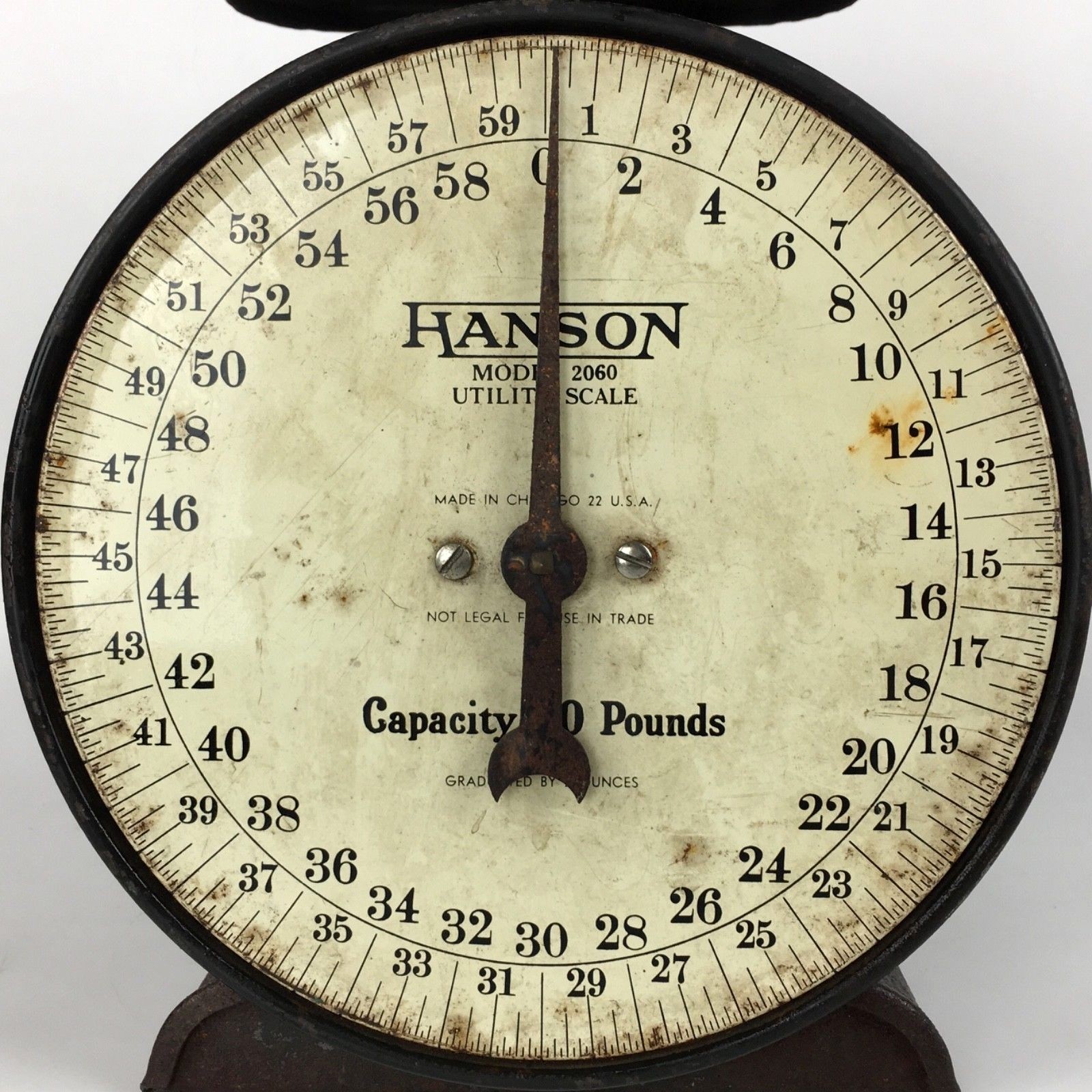 Hanson Scale Metal Model 2060 Utility 60lbs Chicago Decor Vintage Antique Gift
