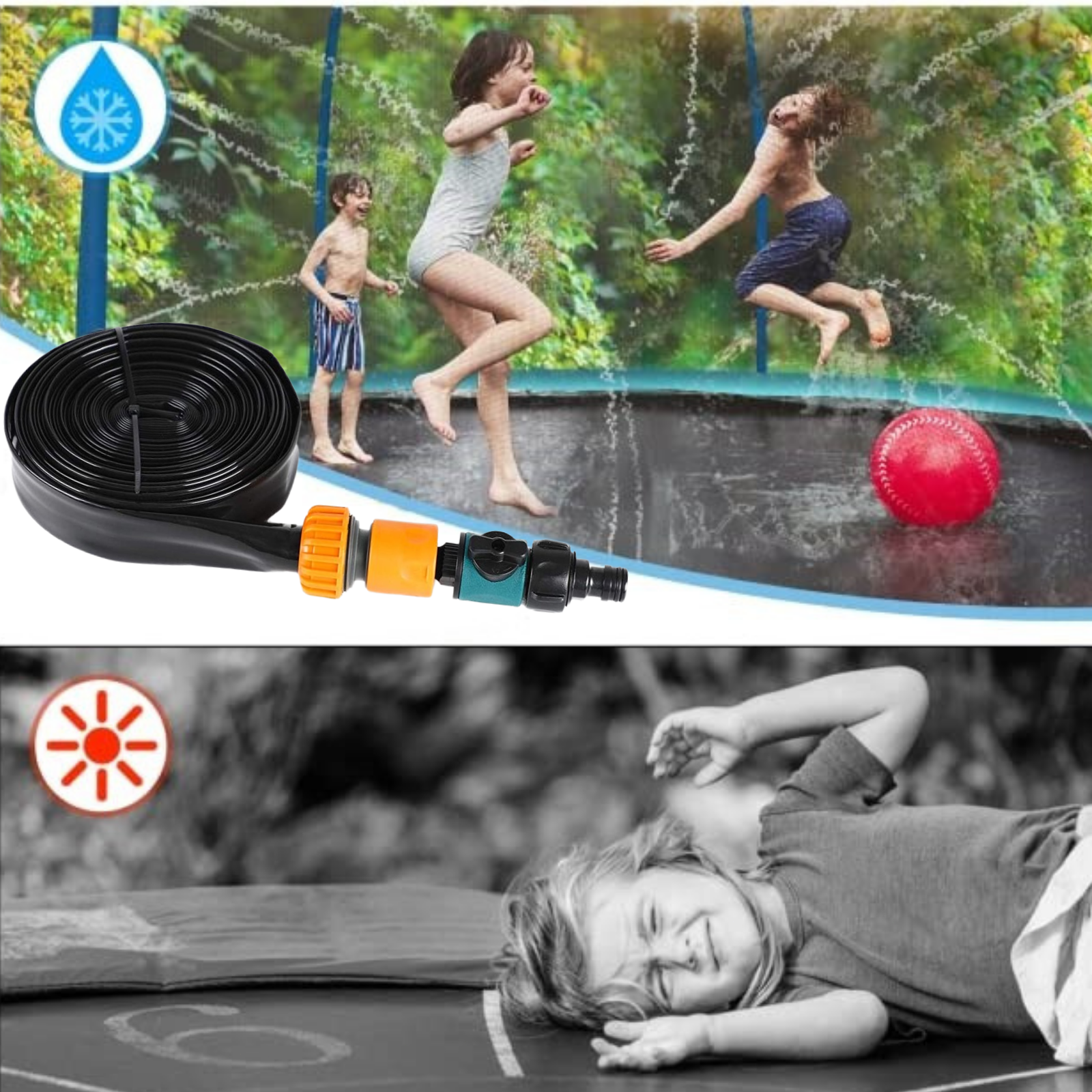 14FT Trampoline with Safety Enclosure Net Outdoor Trampoline for Kids Adults