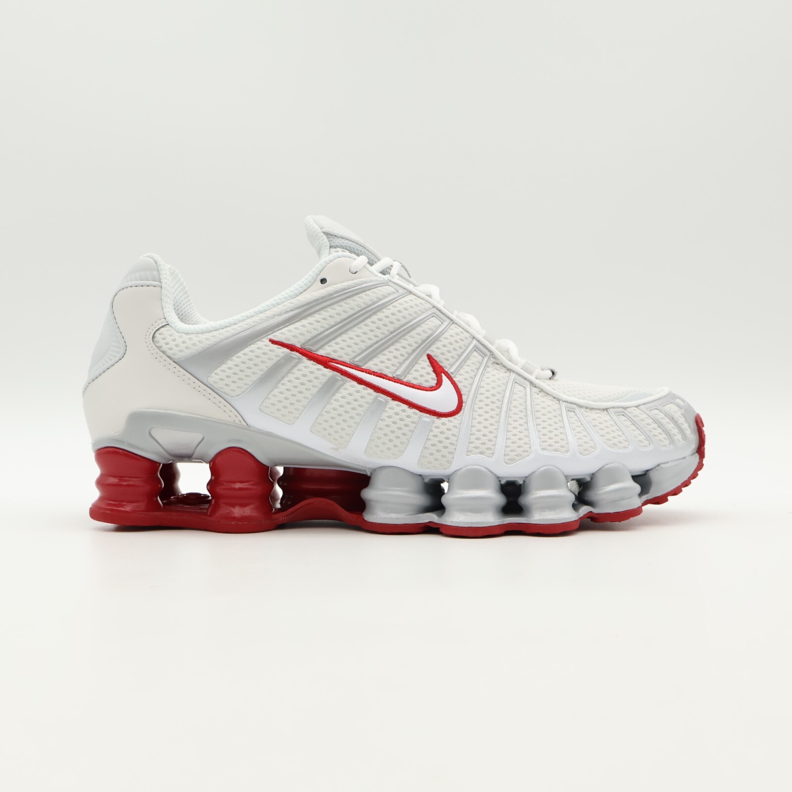 Pre-owned Nike Fz4344-001  Shox Tl Platinum Tint Gym Red White Silver Grey (women's)