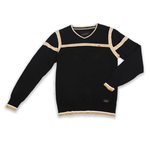 

Мужской пуловер с v-образным вырезом A. Tiziano Caviar Reynolds, Caviar (black)