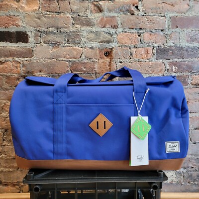 NWT Herschel Heritage  Duffle - 40L Royal Blue/Saddle Brown #11385-05924
