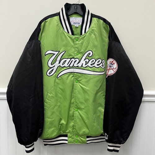 Vintage 90s RARE New York Yankees Lime Green Black Starter