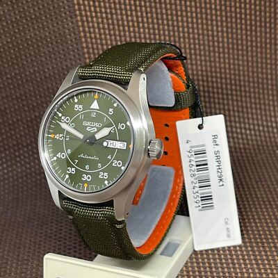 Pre-owned Seiko 5 Sports Srph29k1 Field Sports Style Green Military Automatic Men's Watch