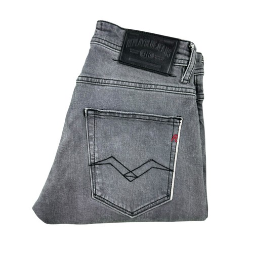 Replay Blue Jeans Gray Wash Stretch Selvedge Men's Jeans
