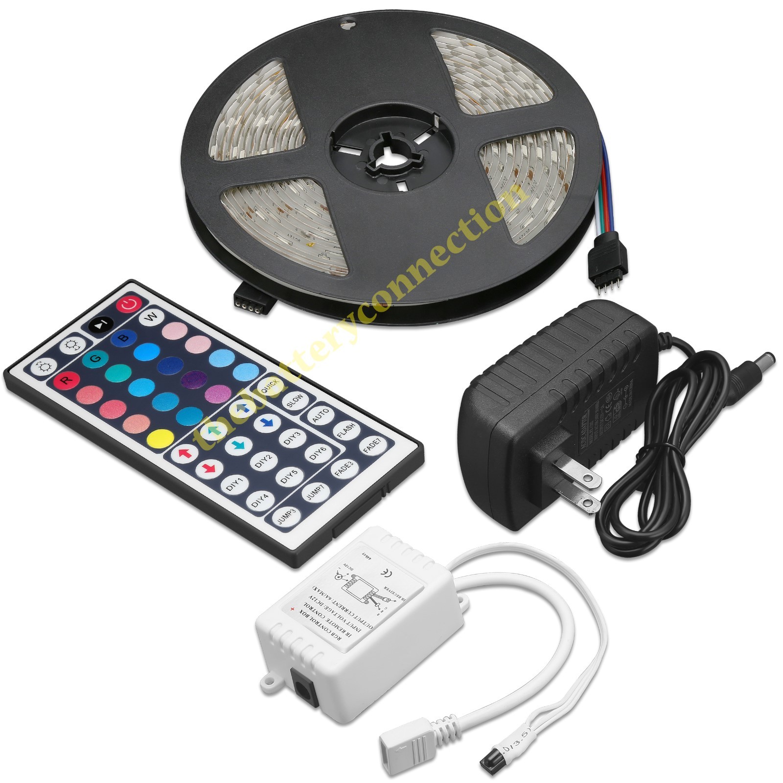 5M RGB 5050 Waterproof LED Strip light SMD 44 Key Remote 12V US