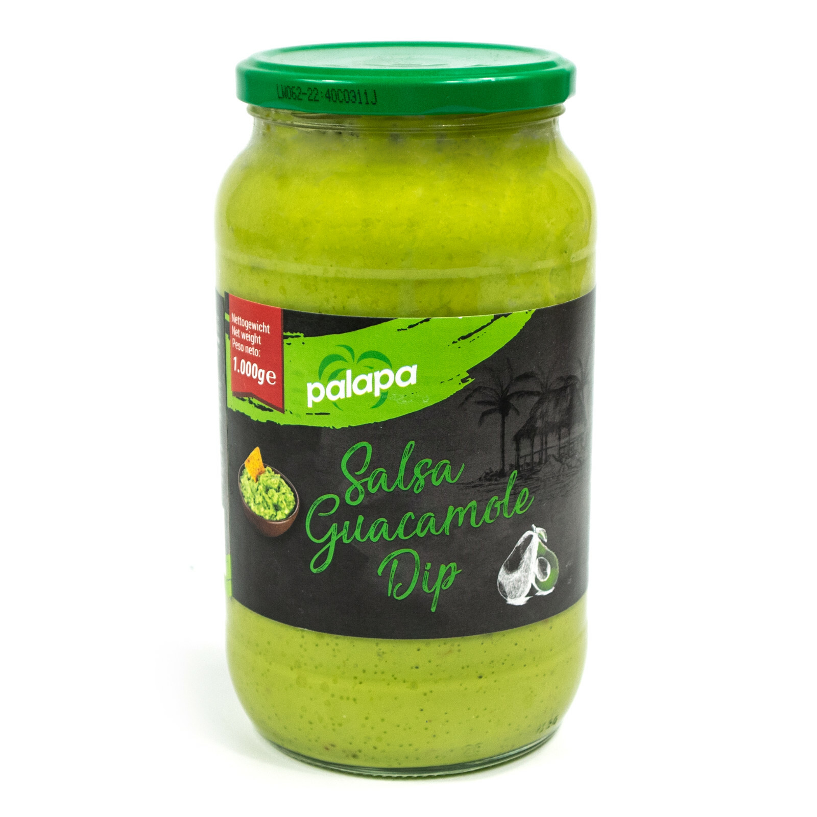 Palapa - Original Guacamole Dip im 1000 g Glas - Avocado Dip/Aufstrich