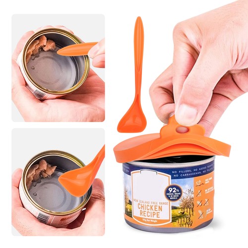 5Pcs Pet Food Can Cover With Spoon Safe Silicone Cap Can Lids for Dog Cat Food