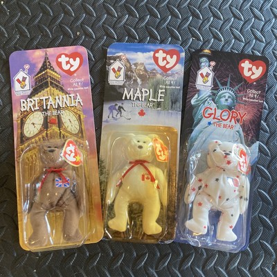 RARE TY McDonalds Teenie Beanie Baby Mini GLORY, MAPLE, BRITTANIA- WITH ERRORS
