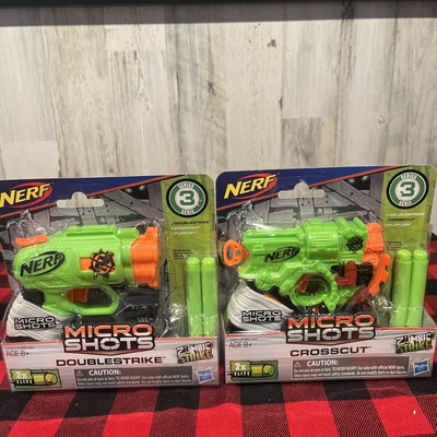 NERF Micro Shots Zombie Strike Doublestrike Dart Gun Blaster Lot Of 2 C2