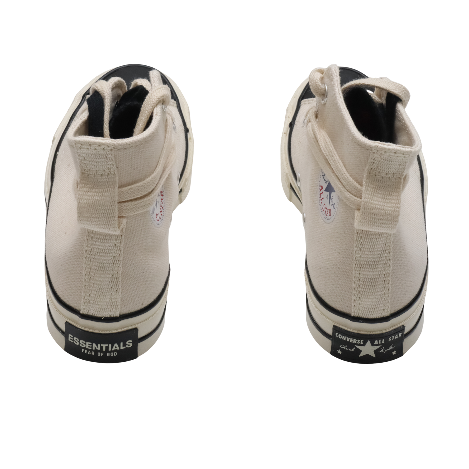 Pre-owned Converse Size 3.5  X Essentials Fear Of God 167955c Chuck 70 Hi Nat Ivory Black In Natural, Ivory, Black