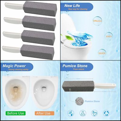 Pumice Stone for Toilet Bowl Cleaning with Handle Pumice Toilet Stone 4 Pack