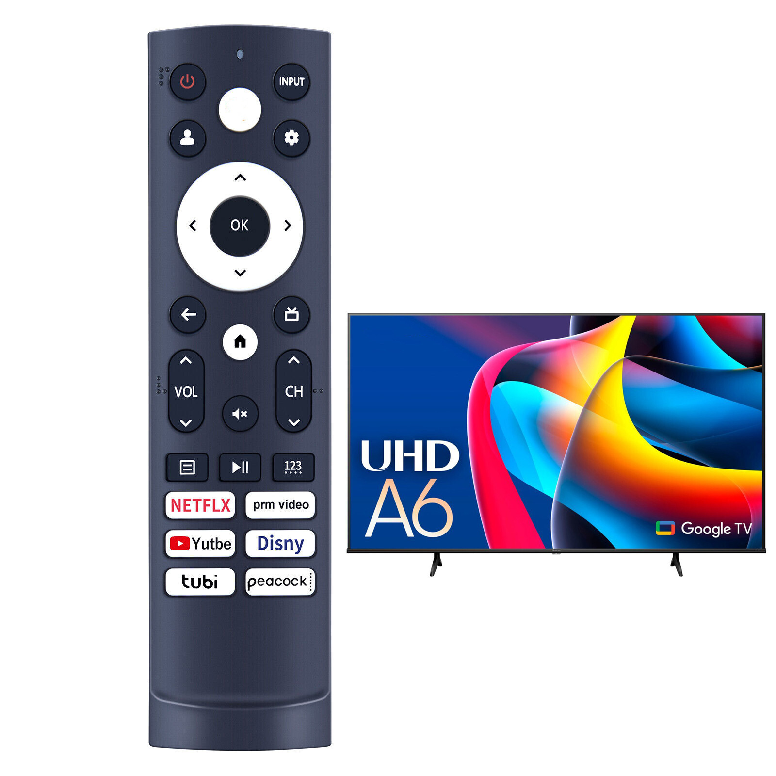 New IR Remote Control for Hisense A6 Series 4K UHD QLED