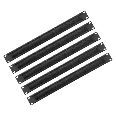 5 Pack Brush Cable Manager 1U 19 Inch Horizontal Rack Mount Cable Management