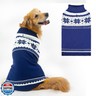 Mihachi Dog Sweater - Winter Coat Apparel Clothes with Colorful Stripes for Cold Weather, Navy Blue XL