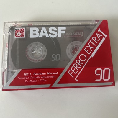 BASF Ferro Extra FEI  90 Minute Blank Cassette Tape  Partially Sealed NEW