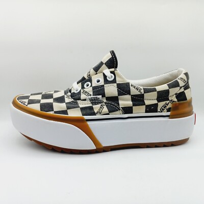VANS OLD SKOOL Black Men 6 Women 7.5 CHECKERBOARD ERA STACKED Platform Sneakers